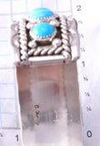 Silver & Kingman Turquoise Navajo Handmade Bracelet by Chester Charley 3F10B