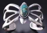 Silver & Turquoise Navajo Sandcast Bracelet by Eugene Gruber 6D07B