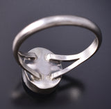 SIze 8 Silver & Golden Hills Turquoise Navajo Ring by Genevieve Francisco 6D27R