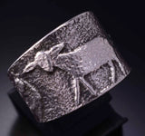 Size 8-3/4 Silver Navajo Tufacast The Lamb of God Ring - Darryl Dean Begay 5B19X