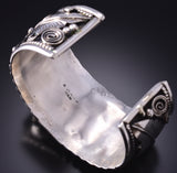 Silver & Turquoise Coral w/ Bear Claw Navajo Bracelet Mike Thomas Jr. 6D22W