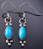 Sleeping Beauty Turquoise Navajo Drop Earrings 6K02R