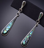 Silver Zuni Abalone Shell Earrings by Alfred Gasper 6K02A