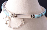 Silver & Opal Navajo Inlay Link Bracelet by Joan Charlie 6H25G