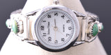 Silver & Turquoise Navajo Handmade Eagle Feather Watch by Etta Larry 6H31Q