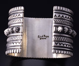 Silver & Mediterranean Coral Row Navajo Handmade Bracelet by Erick Begay 5H01A