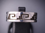 Size 13 Silver Navajo Water Symbol Handmade Ring by Calvin Peterson 3G05N