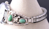 Silver & Turquoise Navajo Handmade Eagle Feather Watch by Etta Larry 6H31Q