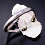 Size 6.5 Silver & Kingman Turquoise Feathers Navajo Ring Annette Martinez 5L07S