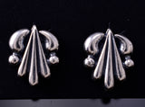 All Silver Navajo Concho Earrings by Rita Largo 6J30C