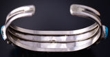 Vintage Silver & Turquoise Navajo Handmade Bracelet 5H25E