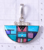 Silver Multistone Navajo Inlay Yei Bi Chei Pendant by Jimmy Harrison 5G12R