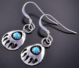Silver & Turquoise Strong Bear Claw Navajo Earrings by Leta Parker 2B18G