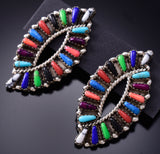 Multi colored stone Petty point Navajo Earring by Tamara Benally 6K02X