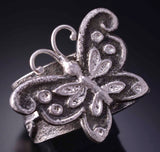 Size 8-1/2 Silver Navajo Tufacast Butterfly Love Ring by Darryl Dean Begay 5B19Y