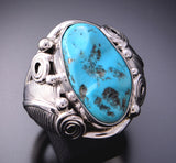 Size 10-3/4 Large Turquoise Men's Ring by Darrel Morgan 3E18D