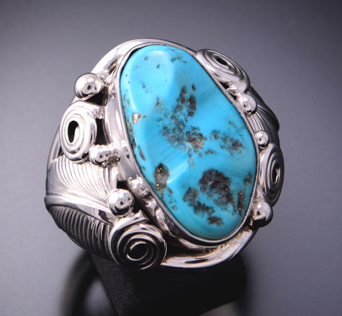 Size 10-3/4 Large Turquoise Men's Ring by Darrel Morgan 3E18D