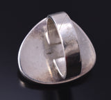 Vintage Size 5-1/2 Silver & Bisbee Turquoise Navajo Handmade Ring by Kee Yazzie 5K10T