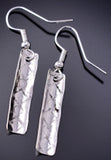 Silver Navajo Handstamped Earrings by Felicia Etsitty 6D20O