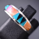 Size 6-1/2 Multistone Navajo Inlay Ring by Aldora Henry 6K22M