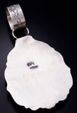 Silver & White Buffalo Turquoise Navajo Round Pendant by Tillie Jon 5L13D