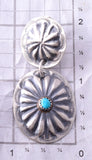 Silver & Turquoise Navajo Concho Earrings by Joan Begay 4A29A