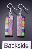 Turquoise Multistone Santo Domingo Handmade Earrings by Mary Louise Tafoya 3G07V