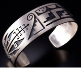 Silver Hopi Handmade Pottery Design Bracelet by Trinidad Lucas 5J18R