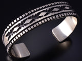 Silver Navajo Handmade Concho Men's Bracelet by Jarrold Tahe 5J18A