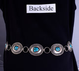 Vintage Shadow Box Link Concho Belt with Turquoise 5L11M