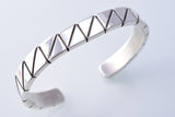 Silver Navajo Handfiled Mountains Bracelet by Erick Begay 3H21F