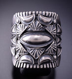Size 11-1/2 Silver Navajo Handmade Ring by Derrick Gordon 4A04T