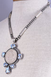 Silver & Golden Hills Turquoise Morgan Silver Dollar Coin Pendant by Nelson Nez 5J18N