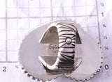 Size 8-1/4 Silver & Mediterranean Coral Navajo Ring Erick Begay 4C01U