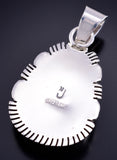 Silver & White Buffalo Turquoise Navajo Handmade Pendant by Norvin Johnson 5L26Y