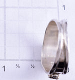 Size 10-3/4 Silver & Coral Navajo Handmade Ring by Elvira Cadman 5L26Q