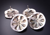 Silver & Turquoise Navajo Conchos Earrings by Joan Begay 3B10B