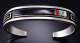 Preowned Silver & Turquoise Multistone Navajo Inlay Bracelet Albert Nells 6A21O