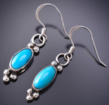 Sleeping Beauty Turquoise Navajo Drop Earrings 6K02R