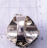 Size 9-1/2 Silver & Turquoise Coral Flower Navajo Men's Ring by Sarah Yazzie 4L10E