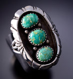 Size 8 Navajo Shadowbox Sonoran Gold Turquoise Ring by Genevieve Francisco 6K27R