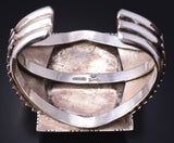 Vintage Silver & Lapis Navajo Handmade Bracelet Stamped D 5H25A