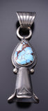 Silver & Golden Hills Turquoise Navajo Blossom Pendant by Sharon McCarthy 6H25Q
