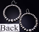 Silver Navajo Pearls Hoop Earrings by Amanda Larry 5G22O