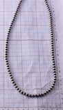 Deal of the Day - Silver Pearls Beads by Navajo Artist Mason Lee 4mm - 18 inches 3L06E