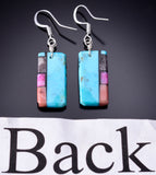 Santo Domingo Pueblo (Kewa) Turquoise Multistone Earrings by Mary Tafoya 6D22L