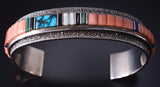Vintage Silver & Multistone Navajo Inlay Bracelet by Bitsoi'-Russell 5G12D
