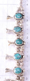 Petite Vintage Silver & Turquoise Navajo Squash Blossom Necklace 6H31R