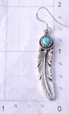 Silver & Turquoise Navajo Eagle Feather Earrings by Sharon McCarthy 5G18J