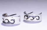 Water Design Silver Hoop Earrings by Peggy Skeets 5L09U